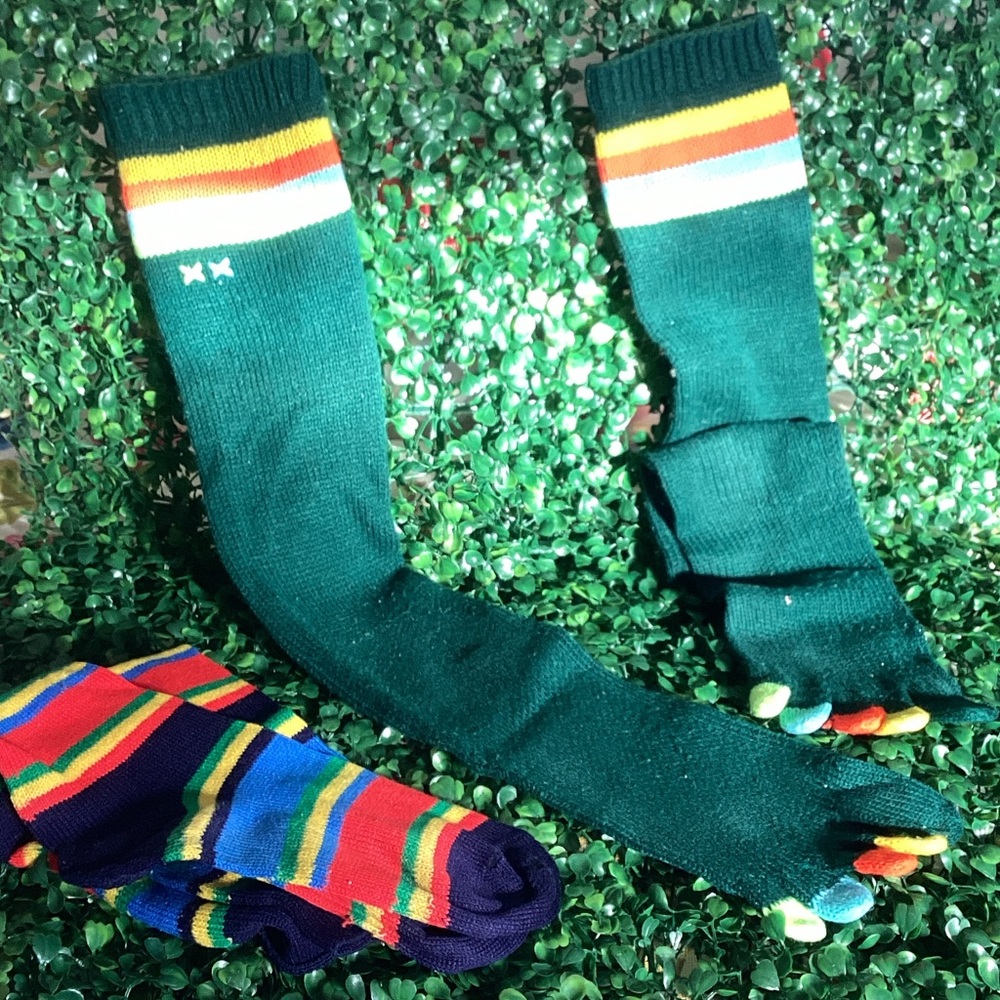 Colorful Striped vintage toe socks